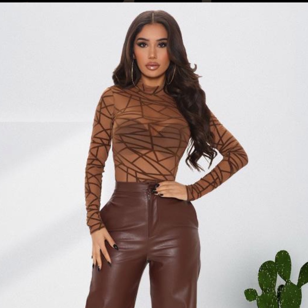 Fashion Skinny Perspective Print Plus Size Bodysuits